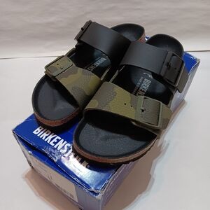 Birkenstock ARIZONA Split Sandals Black/Camo Ladies 6, Mens 4, EU37 1021191 Narr